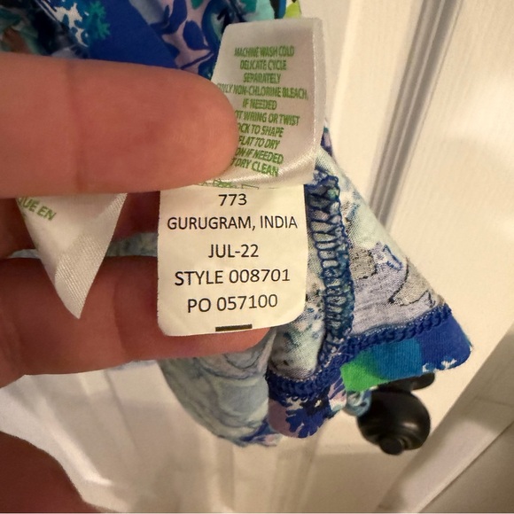 Lilly Pulitzer Alaina Blue Grotto Twilight Tropics Tiered Dress – Size Medium - Picture 7 of 8